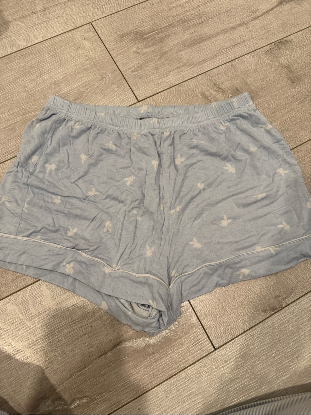 Light Blue Playboy Print Lounge Shorts